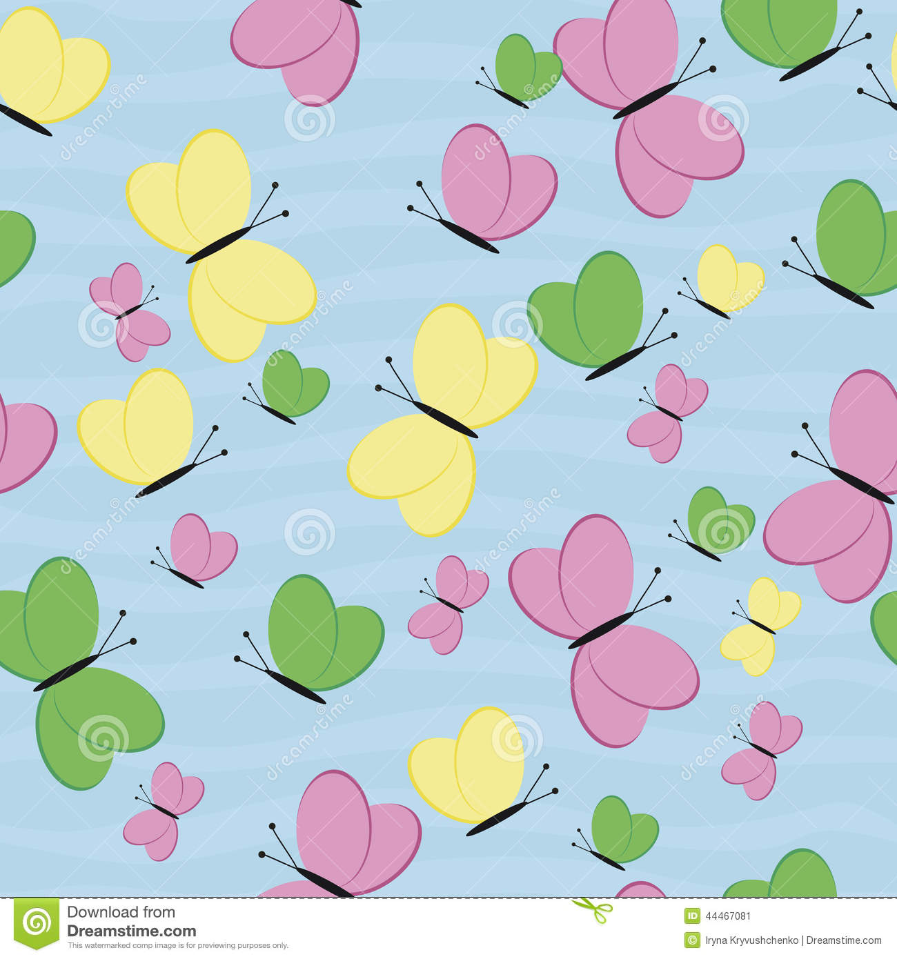 Green and Pink Butterfly Pattern