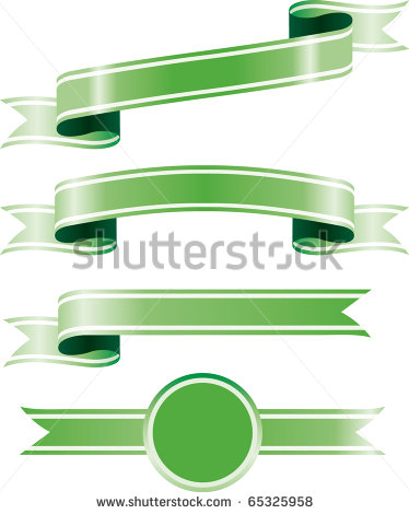 Green Ribbon Banner Vector