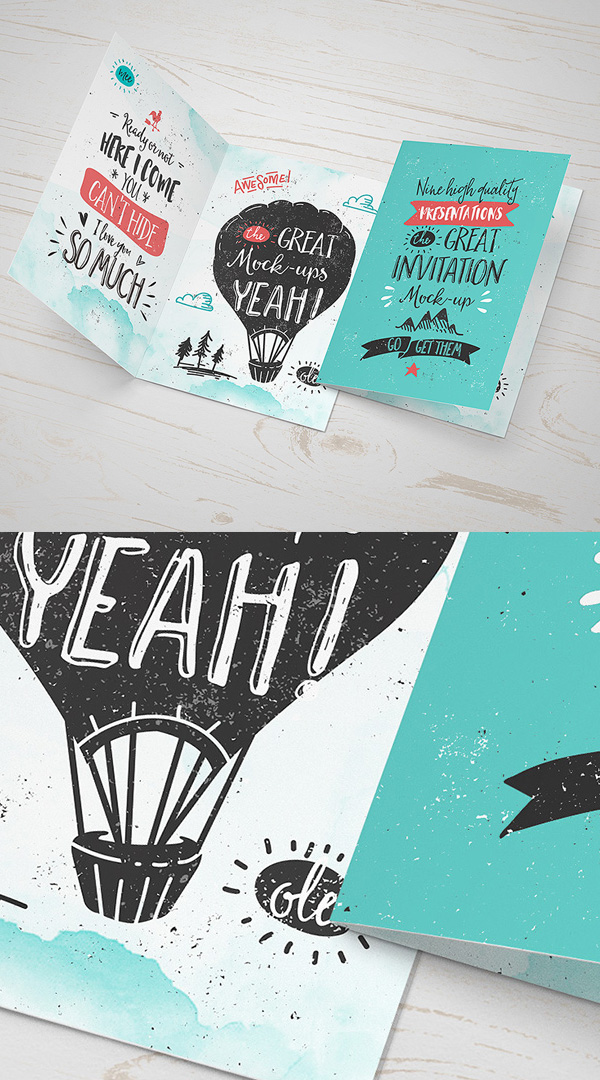 Greeting Card Mockup PSD