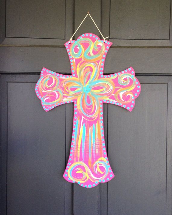 Hand Painted Wooden Cross Door Hangers