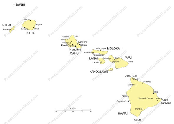 Hawaii Major Cities Map