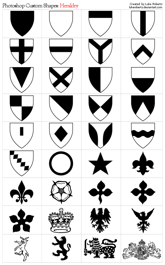 Heraldry Photoshop Custom Shapes