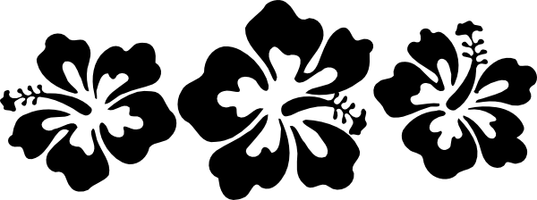 Hibiscus Flower Clip Art Black and White