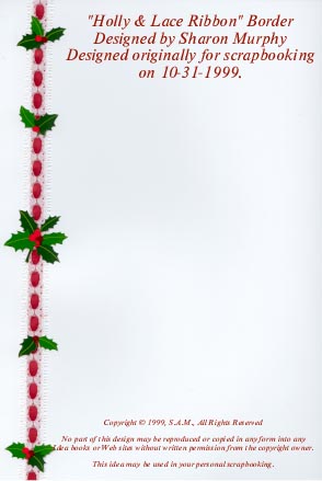 Holly Poinsettia Page Border Holly Poinsettia Page Border