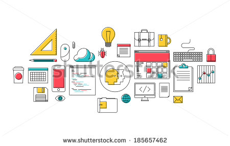 Icons Flat Design Office