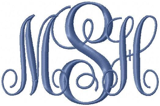 Interlocking Monogram Font Embroidery