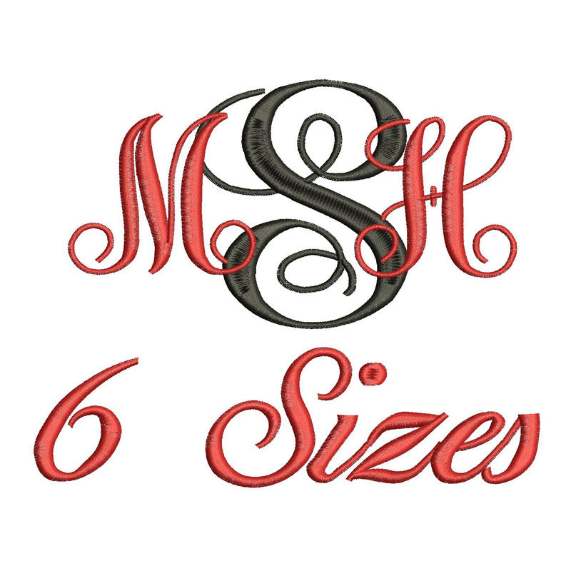 Interlocking Monogram Font Embroidery