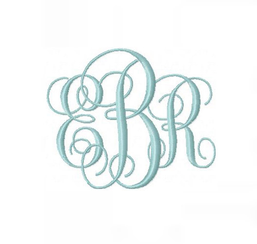 Interlocking Monogram Font Embroidery