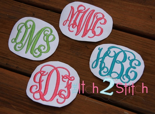 Interlocking Vine Monogram Embroidery Font