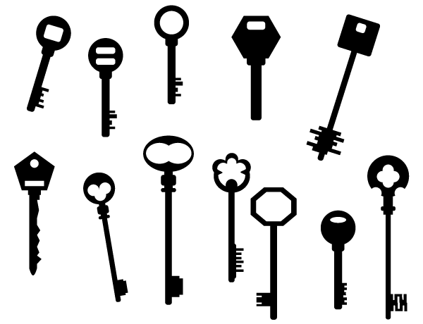 Key Vector Art Silhouettes