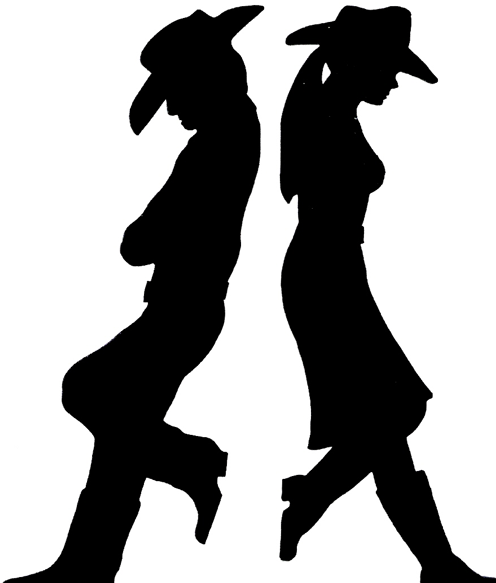 Line Dancing Cowboy Silhouette