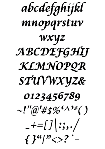 Lucida Calligraphy Bold Font