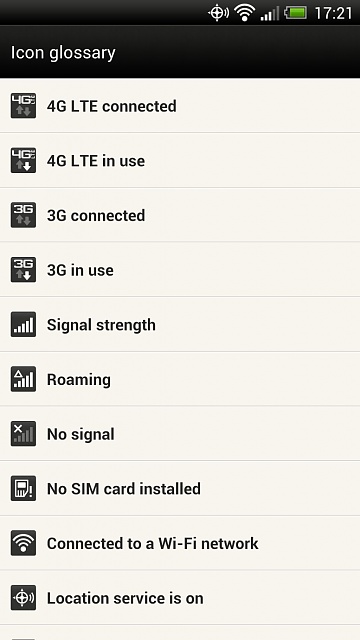 M8 HTC One Icon Symbols