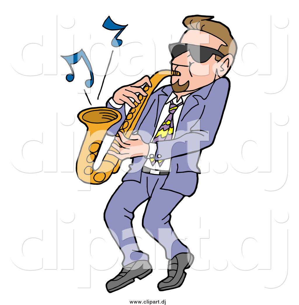 Man Playing Saxophone Clip Art