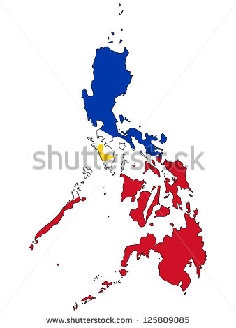 Map with Philippines Flag