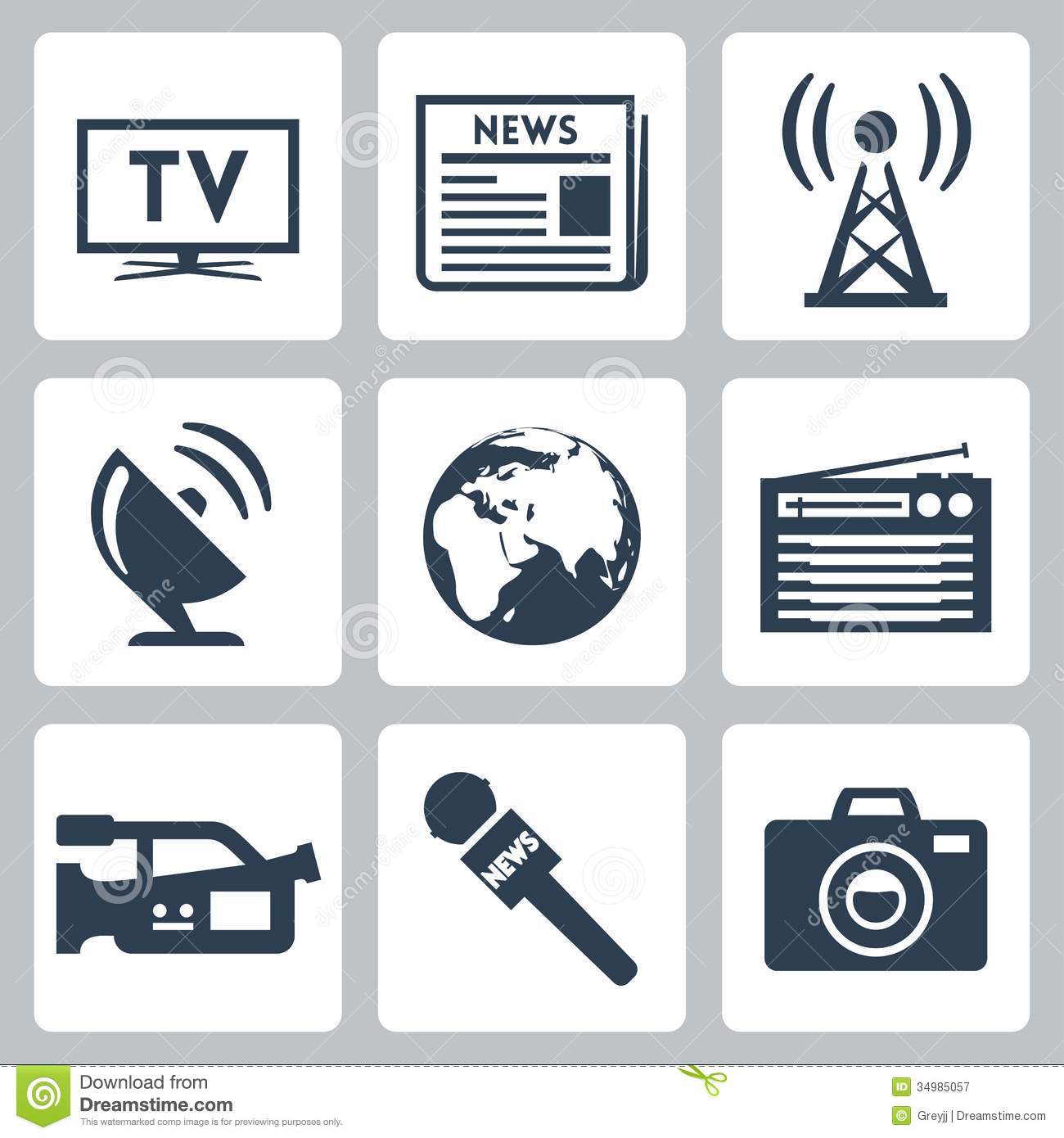 Mass Media Icons Vector Free