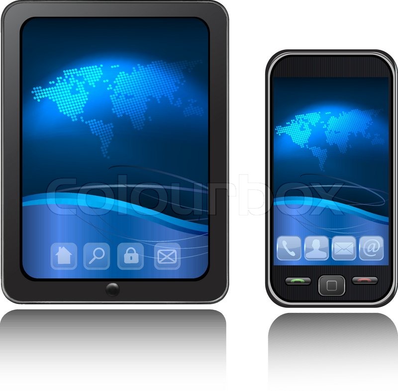 15 Mobile Tablet Icons Blue Images