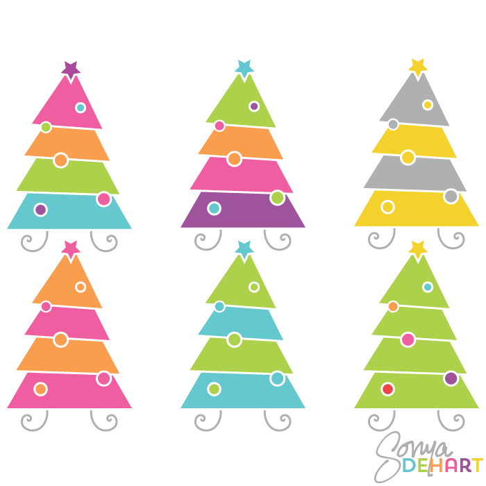 Modern Christmas Tree Clip Art