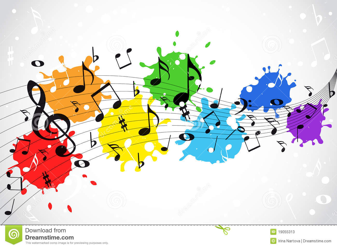 Music Notes with Color