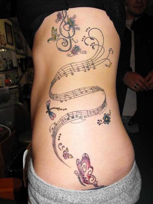 Music Tattoos On Ribs Music Tattoos On Ribs