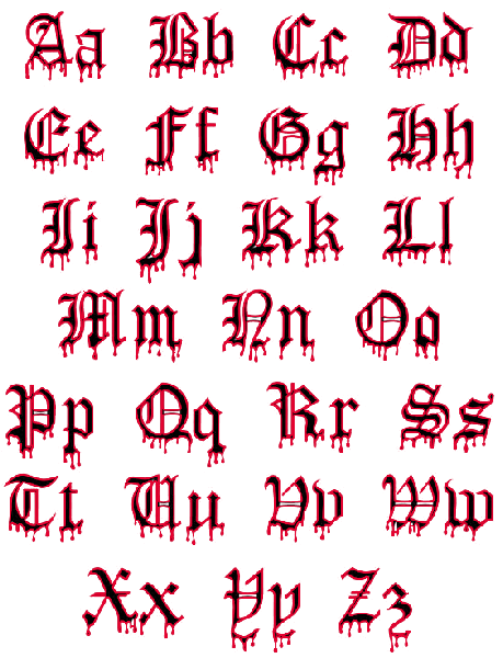 Old English Tattoo Fonts