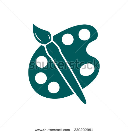 Paint Palette and Brush Icon Paint Palette and Brush Icon