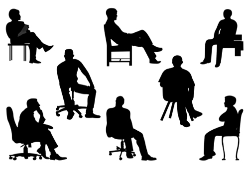Person Sitting Silhouette