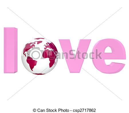 Pink Love Word Clip Art