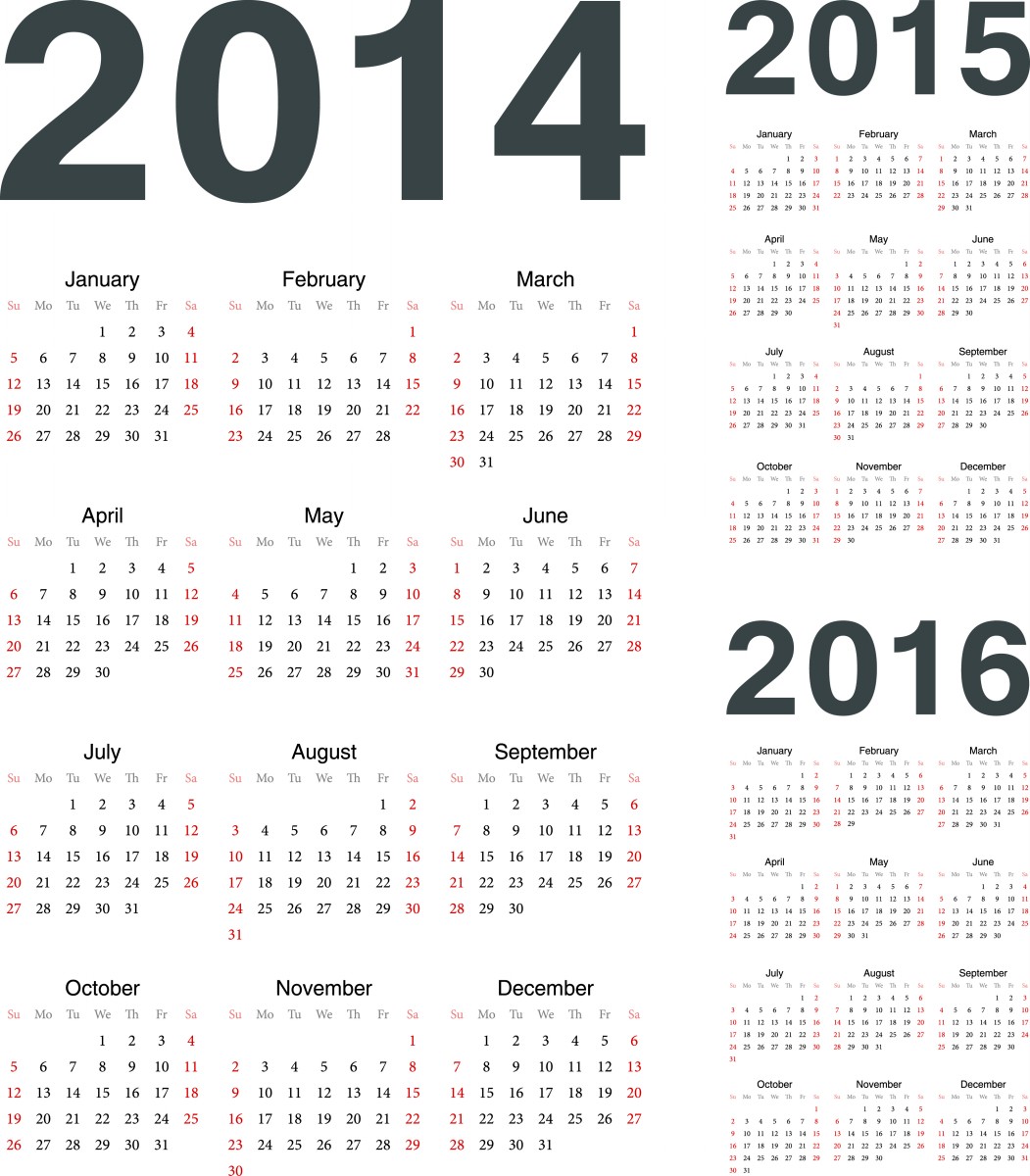 Printable Calendar 2014 2015 2016