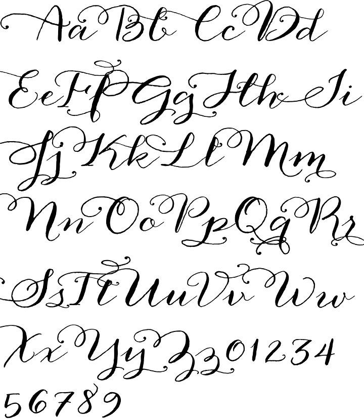 Printable Faux Calligraphy Full Alphabet Upper Case