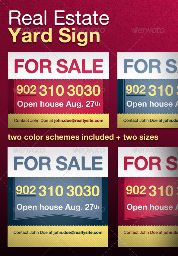 Real Estate Yard Sign Design