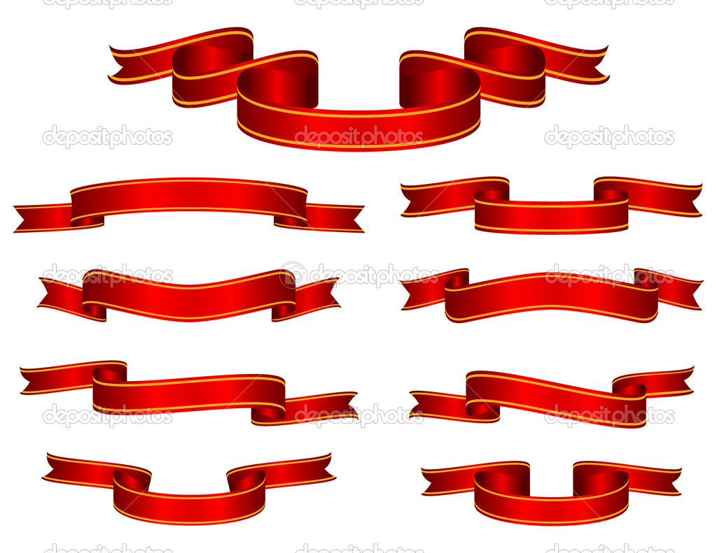 Red Ribbon Banner Vector