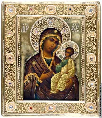 Religious Russian Madonna & Child Icon Religious Russian Madonna & Child Icon