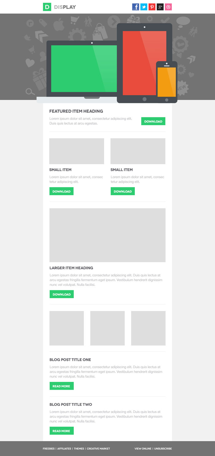 Responsive Email Template PSD