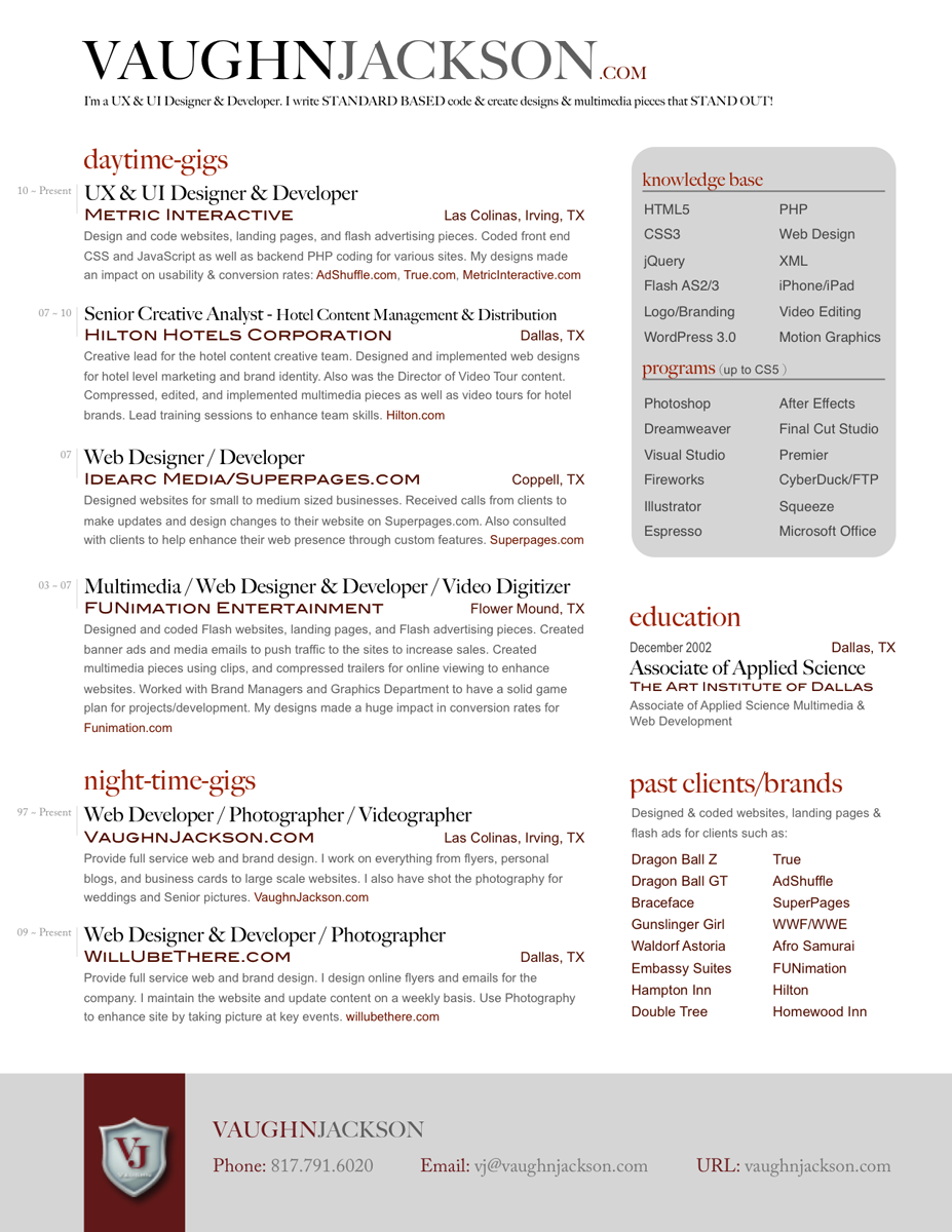 Resume Header Examples