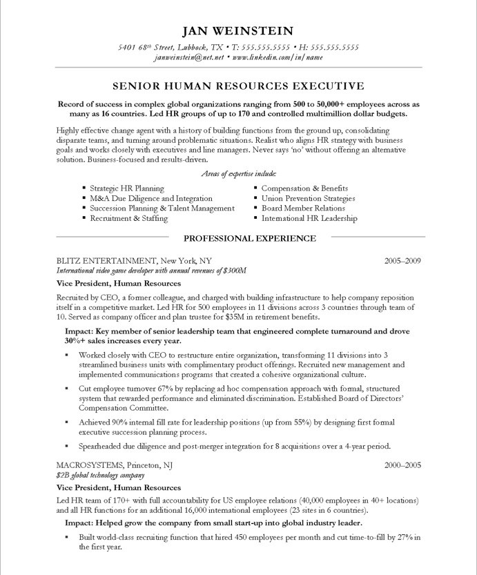 Resume Header Examples