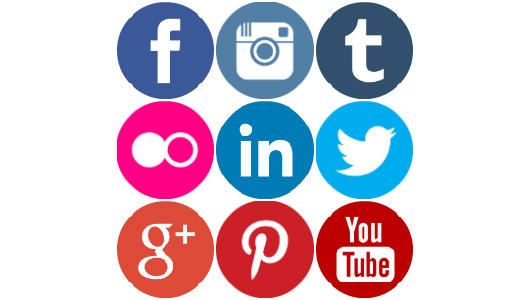 12 Round Social Media Icons Vector Images