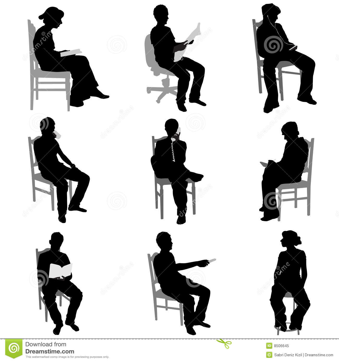 Silhouette Person Sitting at Desk