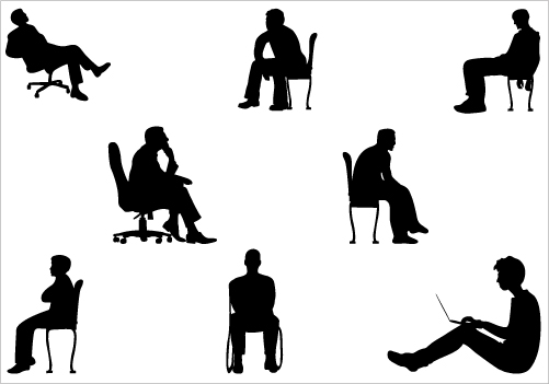 Silhouette Sitting Vector