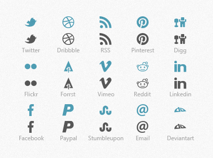 16 Sprite Social Icons Images