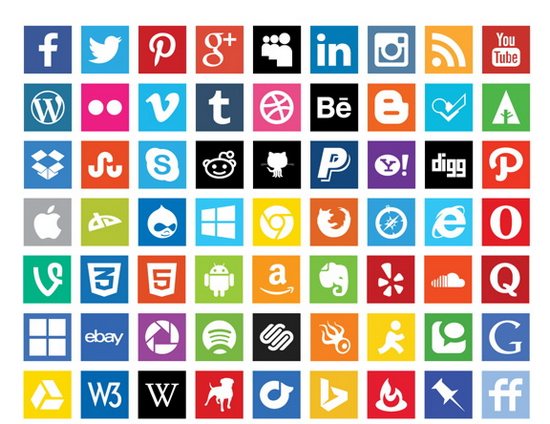 Social Media Icons Flat