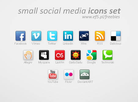 Social Media Icons Small