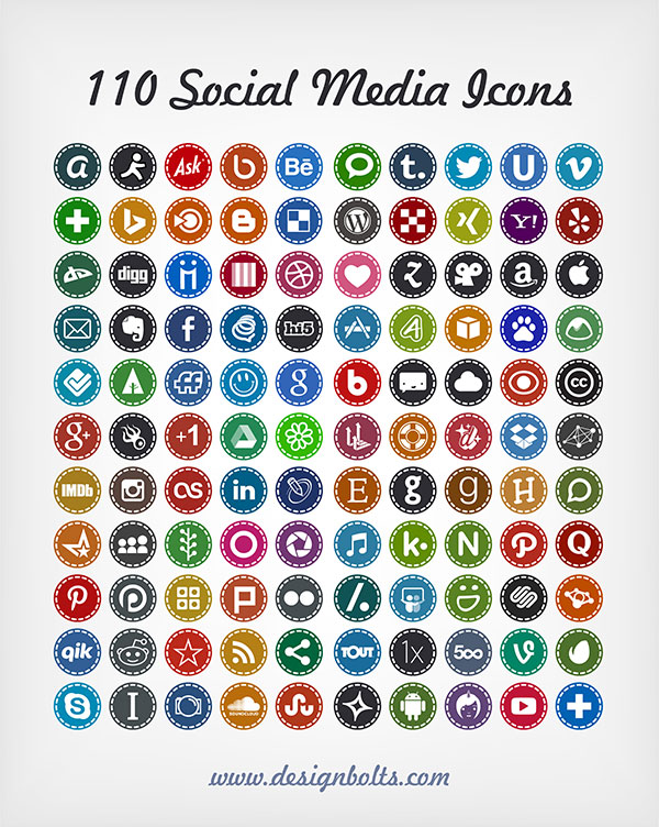 13 2014 Social Media Icons Vector Images