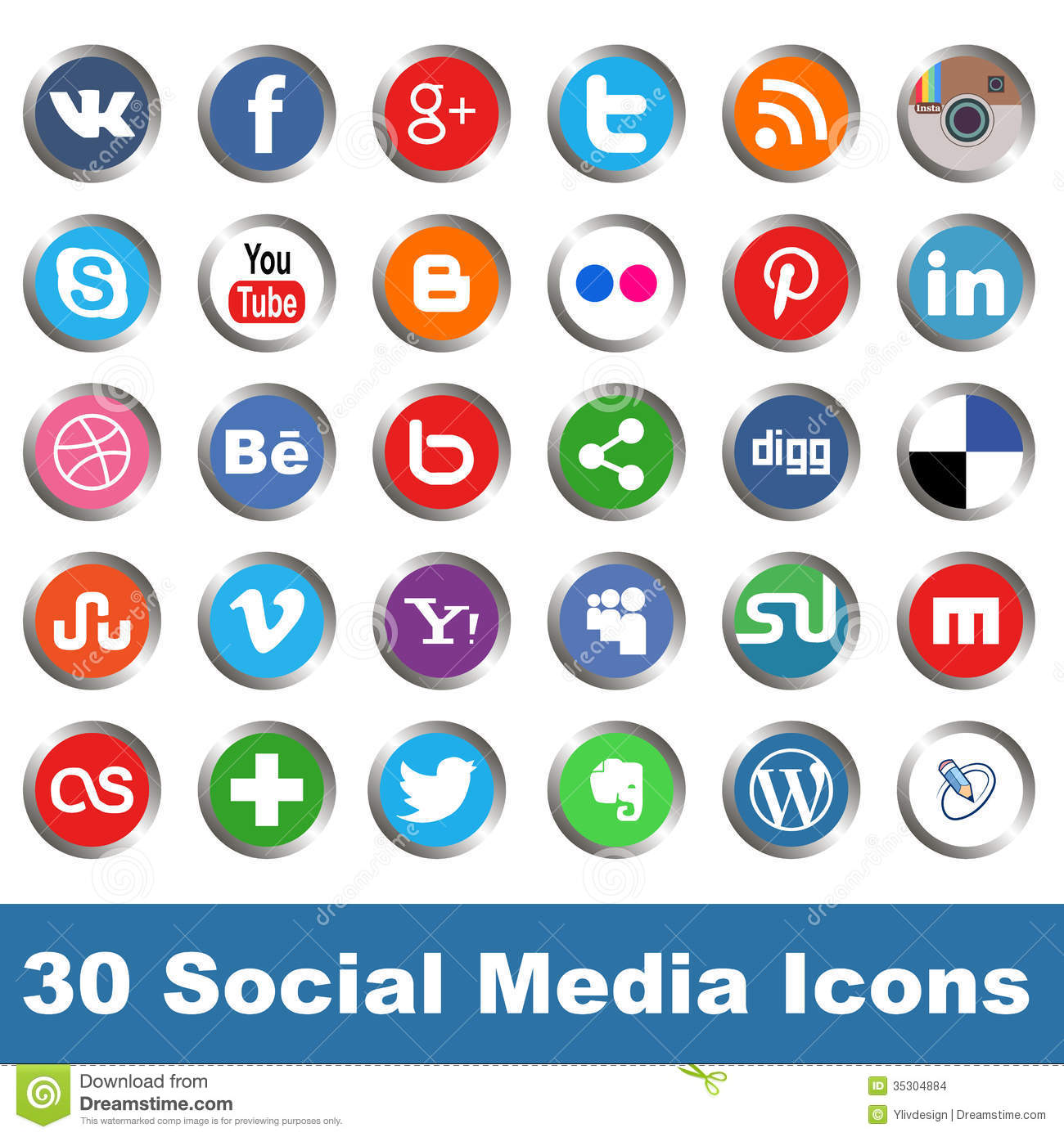 Social Media Icons Vector