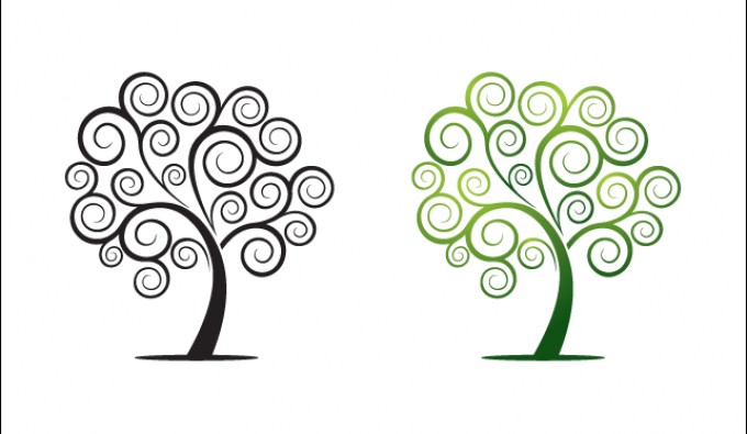 Swirly Tree Vector