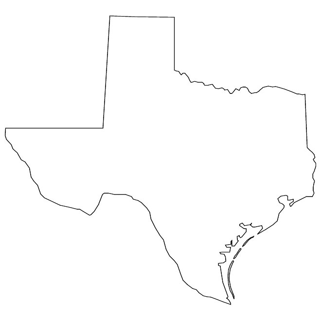 Texas State Outline Vector