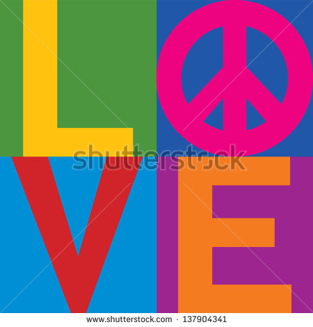 The Word Love in Block Letters Clip Art