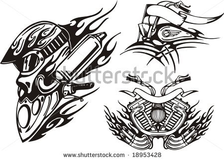 Tribal Motorcycle Tattoo Art