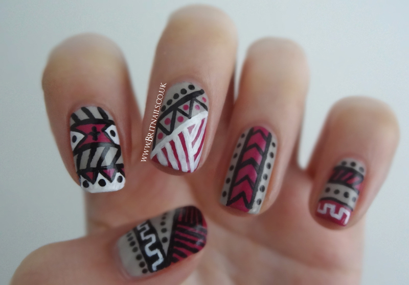 easy tribal nail design step by step