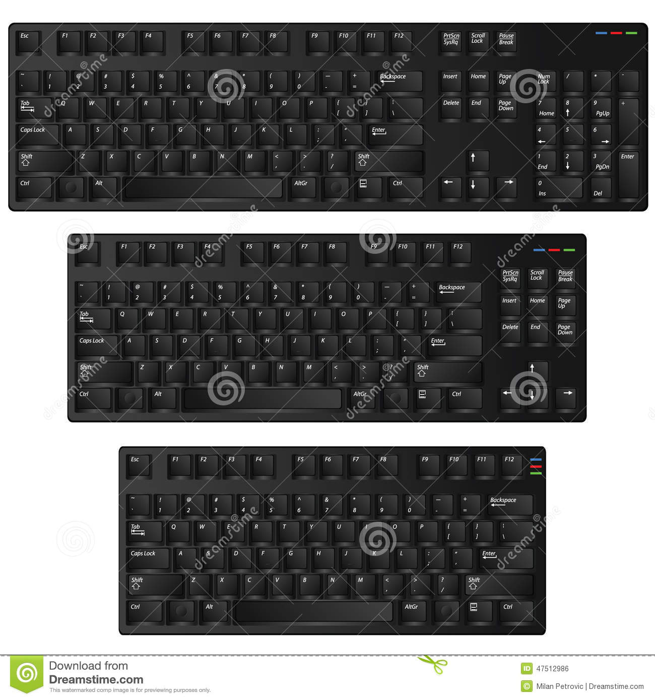 Vector Art Black and White Keyboard